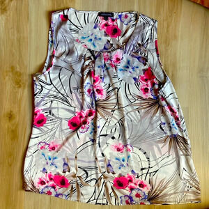 Women’s sleeveless camisole, black/white/pink LARGE